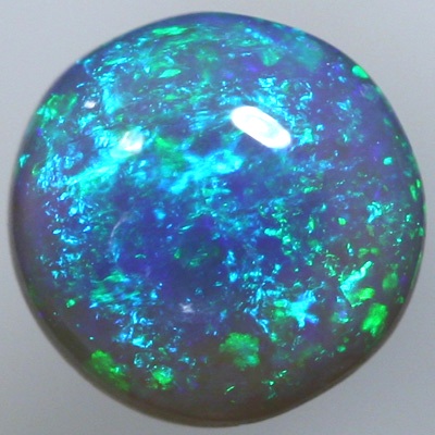 SOLID SEMI BLACK OPAL Sparkling bright greens over blue
